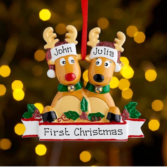 Personalized Deer Christmas Ornaments NWT - Picture 2 of 4